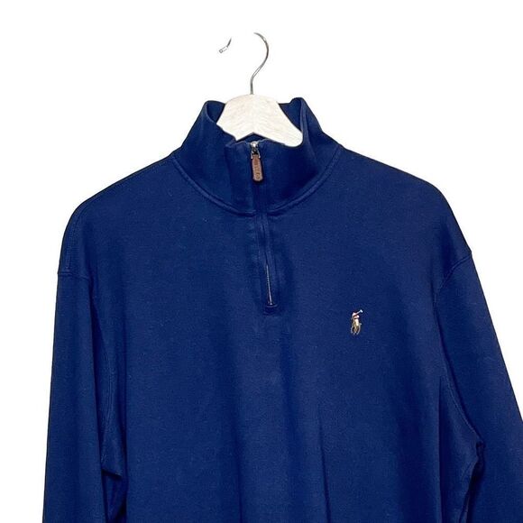 Polo Ralph Lauren navy blue 1/4 zip estate rib shirt size XL - Picture 3 of 15
